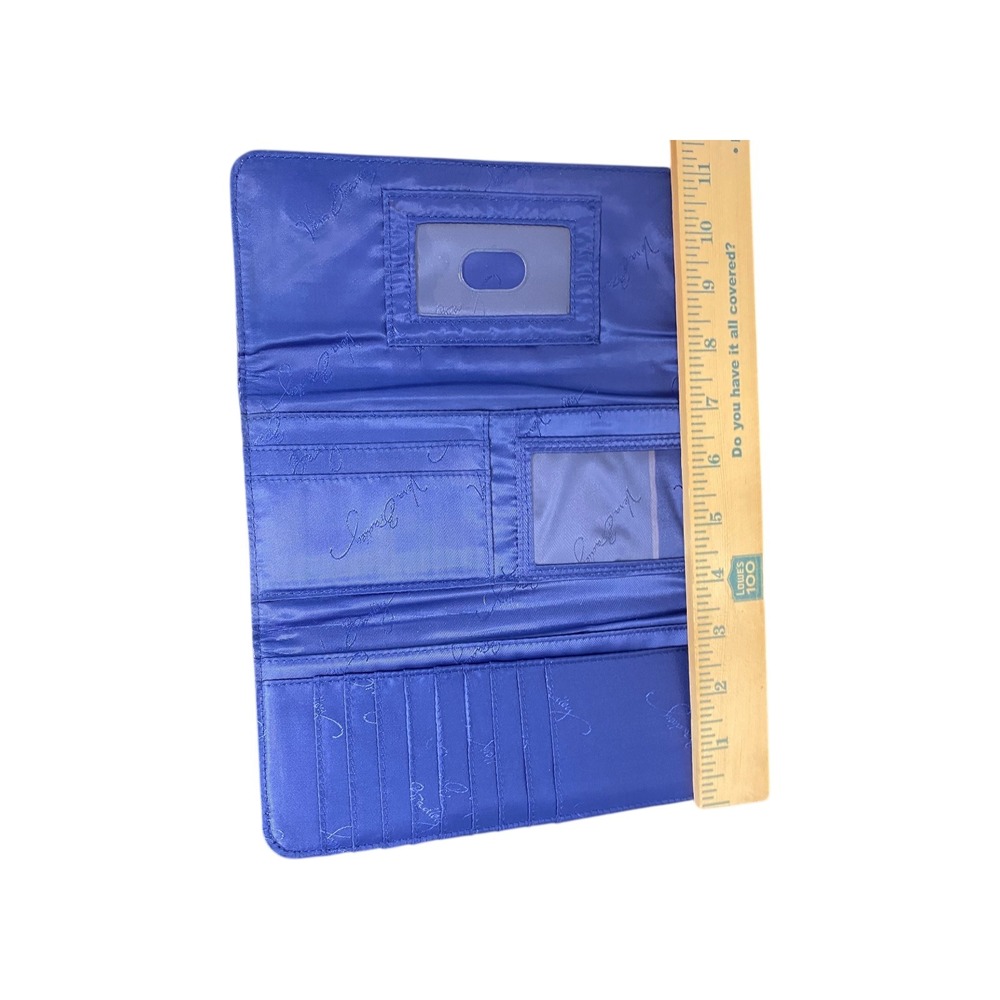 Vera Bradley‎ Wallet Clutch Zip Pocket Pink Blue Diamond Pattern ID Window - Picture 4 of 6